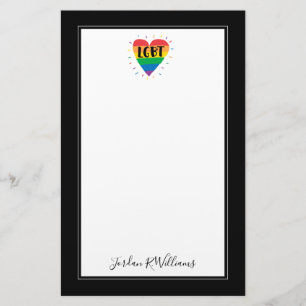 LGBT-Regenbogenherz Briefpapier