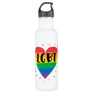 LGBT-Regenbogenherz Edelstahlflasche