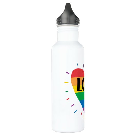 LGBT-Regenbogenherz Edelstahlflasche (Links)
