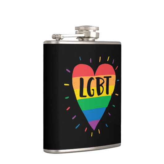 LGBT-Regenbogenherz Flachmann (Rechts)