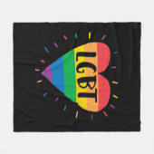 LGBT-Regenbogenherz Fleecedecke (Vorderseite (Horizontal))