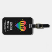 LGBT-Regenbogenherz Gepäckanhänger (Vorderseite horizontal)