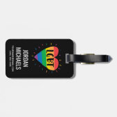 LGBT-Regenbogenherz Gepäckanhänger (Rückseite horizontal)