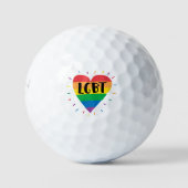 LGBT-Regenbogenherz Golfball (Vorderseite)