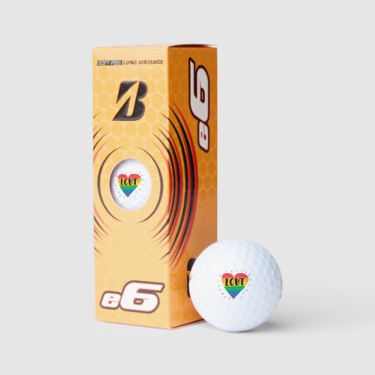 LGBT-Regenbogenherz Golfball (Verpackungen)