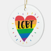 LGBT-Regenbogenherz Keramik Ornament (Links)
