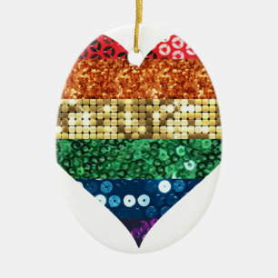 lgbt Regenbogenherz Keramikornament