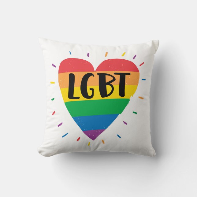 LGBT-Regenbogenherz Kissen (Vorderseite)