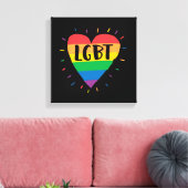LGBT-Regenbogenherz Leinwanddruck (Insitu (Wohnzimmer))