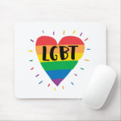LGBT-Regenbogenherz Mousepad (Mit Mouse)