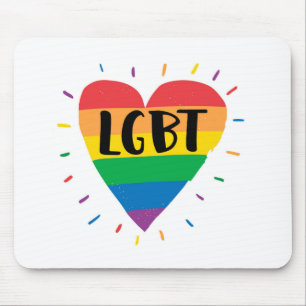 LGBT-Regenbogenherz Mousepad