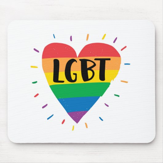 LGBT-Regenbogenherz Mousepad (Vorne)