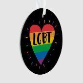 LGBT-Regenbogenherz Ornament (Vorderseite)