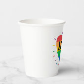 LGBT-Regenbogenherz Pappbecher (Vorderseite)