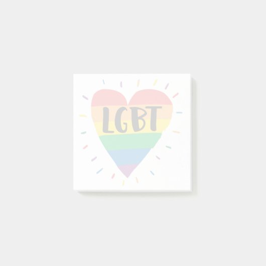 LGBT-Regenbogenherz Post-it Klebezettel (Vorderseite)