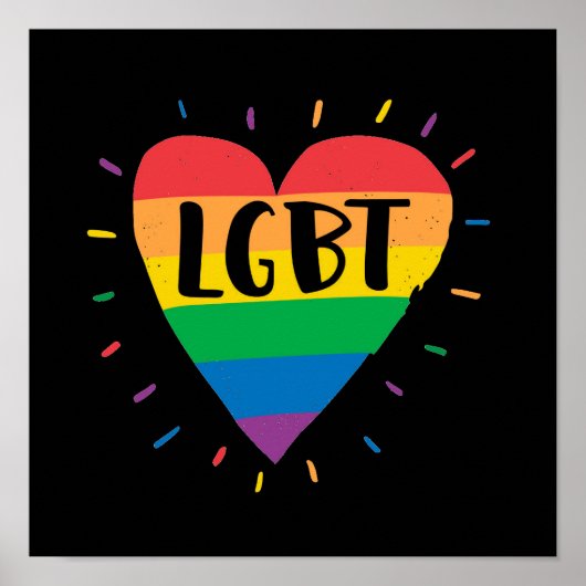 LGBT-Regenbogenherz Poster (Vorne)