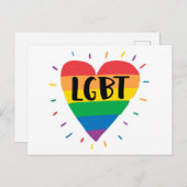 LGBT-Regenbogenherz Postkarte (Vorne/Hinten)
