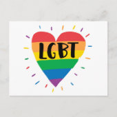 LGBT-Regenbogenherz Postkarte (Vorderseite)