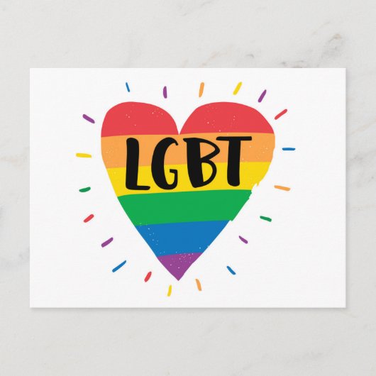 LGBT-Regenbogenherz Postkarte (Vorderseite)