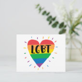 LGBT-Regenbogenherz Postkarte (Stehend Vorderseite)