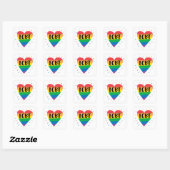 LGBT-Regenbogenherz Quadratischer Aufkleber (Blatt)