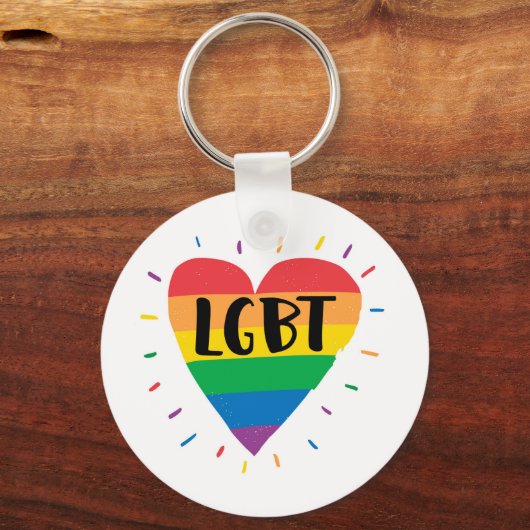 LGBT-Regenbogenherz Schlüsselanhänger (Vorderseite)