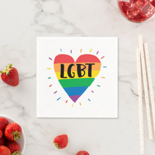 LGBT-Regenbogenherz Serviette