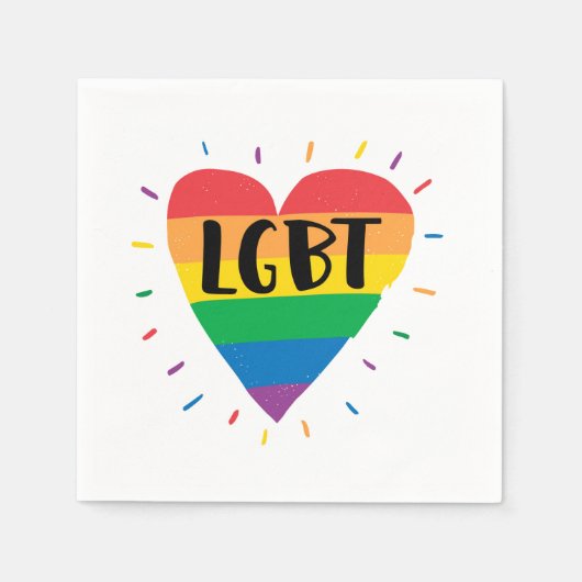 LGBT-Regenbogenherz Serviette (Vorderseite)