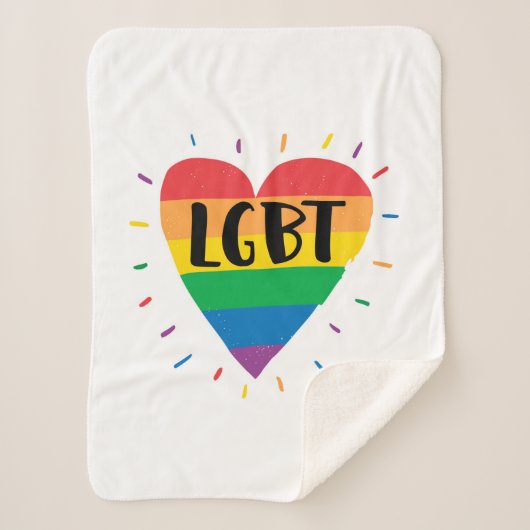 LGBT-Regenbogenherz Sherpadecke (Vorderseite)