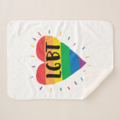 LGBT-Regenbogenherz Sherpadecke (Vorderseite (Horizontal))
