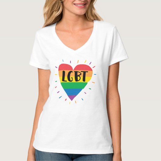 LGBT-Regenbogenherz T-Shirt (Vorderseite)