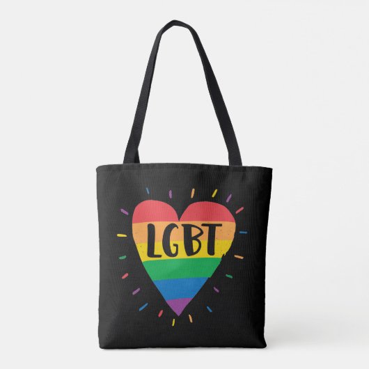 LGBT-Regenbogenherz Tasche (Rückseite)