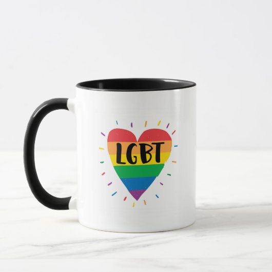 LGBT-Regenbogenherz Tasse (Links)