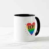 LGBT-Regenbogenherz Tasse (VorderseiteRechts)