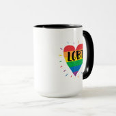 LGBT-Regenbogenherz Tasse (VorderseiteRechts)