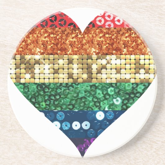 lgbt Regenbogenherz Untersetzer (Vorne)