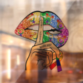 LGBT-Regenbogenlippen Fensteraufkleber (Blatt 2)