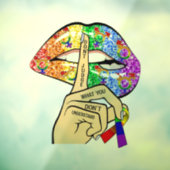 LGBT-Regenbogenlippen Fensteraufkleber (Blatt 3)