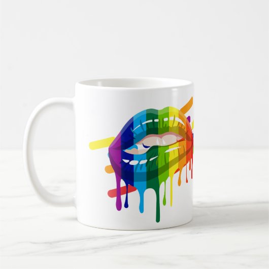 LGBT-Regenbogenlippen Kaffeetasse (Links)