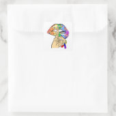 LGBT-Regenbogenlippen Quadratischer Aufkleber (Tasche)