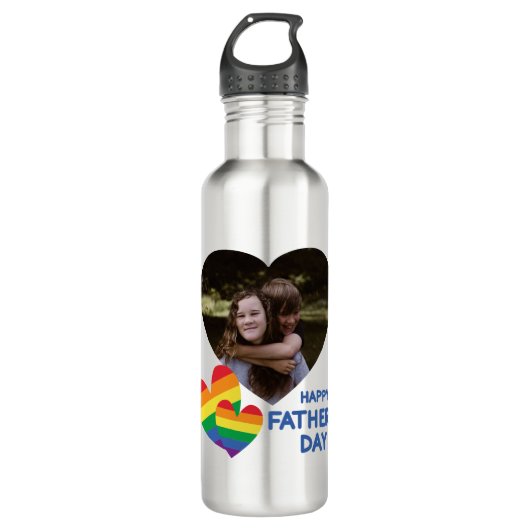 LGBT-Regenbogenschmerzen Vatertag Edelstahlflasche (Vorderseite)