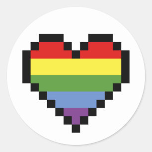 LGBT Regenbogenstolz-Pixelkunst Runder Aufkleber