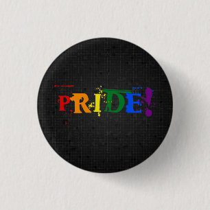 LGBT Regenbogenstolzschwarzknopf Button