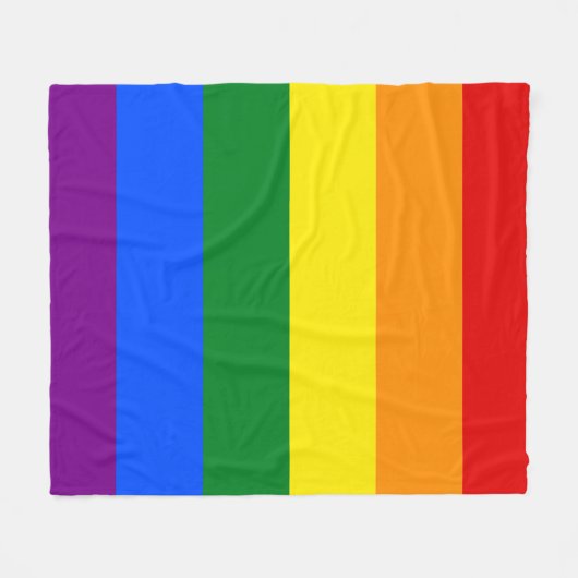 LGBT-Regenbogenstreifen Fleecedecke (Vorderseite (Horizontal))