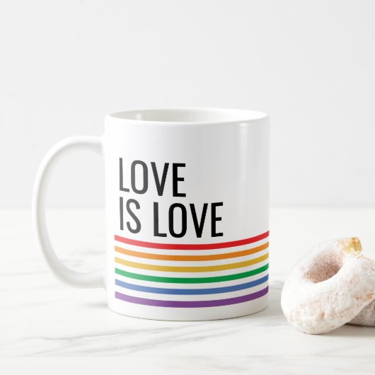 LGBT-Regenbogenstreifen für den benutzerdefinierte Kaffeetasse (Mit Donut)