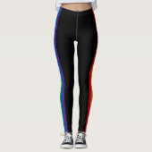 Lgbt Regenbogenstreifen Gay Pride Fahne schwarz Leggings (Vorderseite)