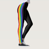 Lgbt Regenbogenstreifen Gay Pride Fahne schwarz Leggings (Rechts)