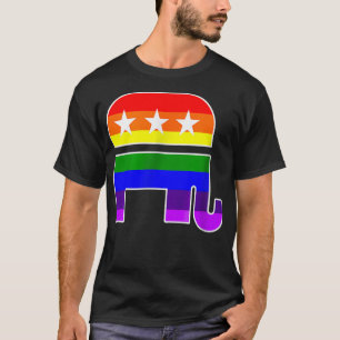 LGBT Republikanischer Elefantenflagge Konservativ  T-Shirt