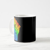 LGBT Resist Faustschwule und Lesben-Pride-Regenbog Kaffeetasse (Vorderseite Links)