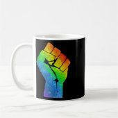 LGBT Resist Faustschwule und Lesben-Pride-Regenbog Kaffeetasse (Links)